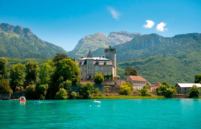 Lac d'Annecy Frankreich schöner See Schloss