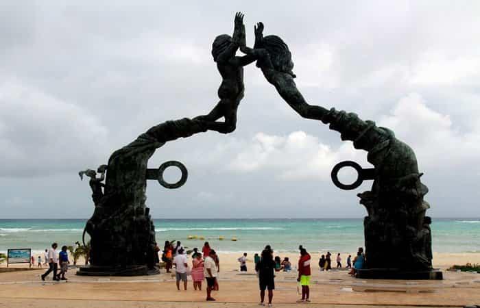 Maya-Tor in Playa del Carmen, die Haupttouristenattraktion in der Riviera Maya