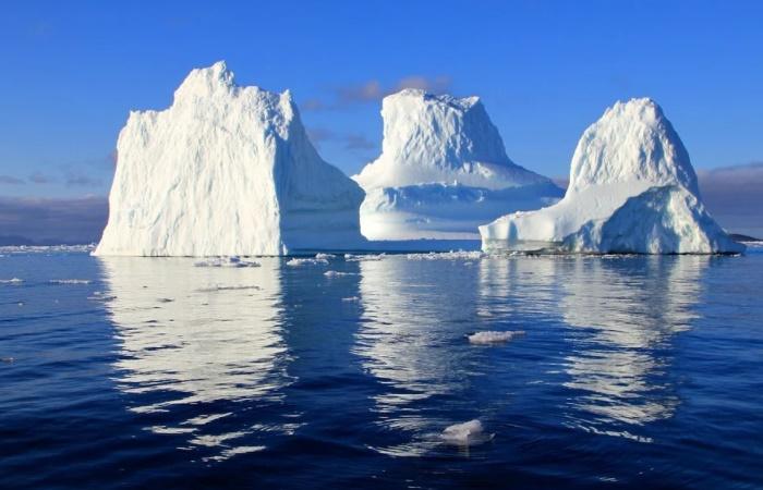 Gigantische Eisberge in ihren Gewässern