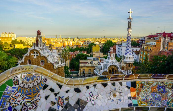 Sonnenuntergang im Park Güell, Barcelona