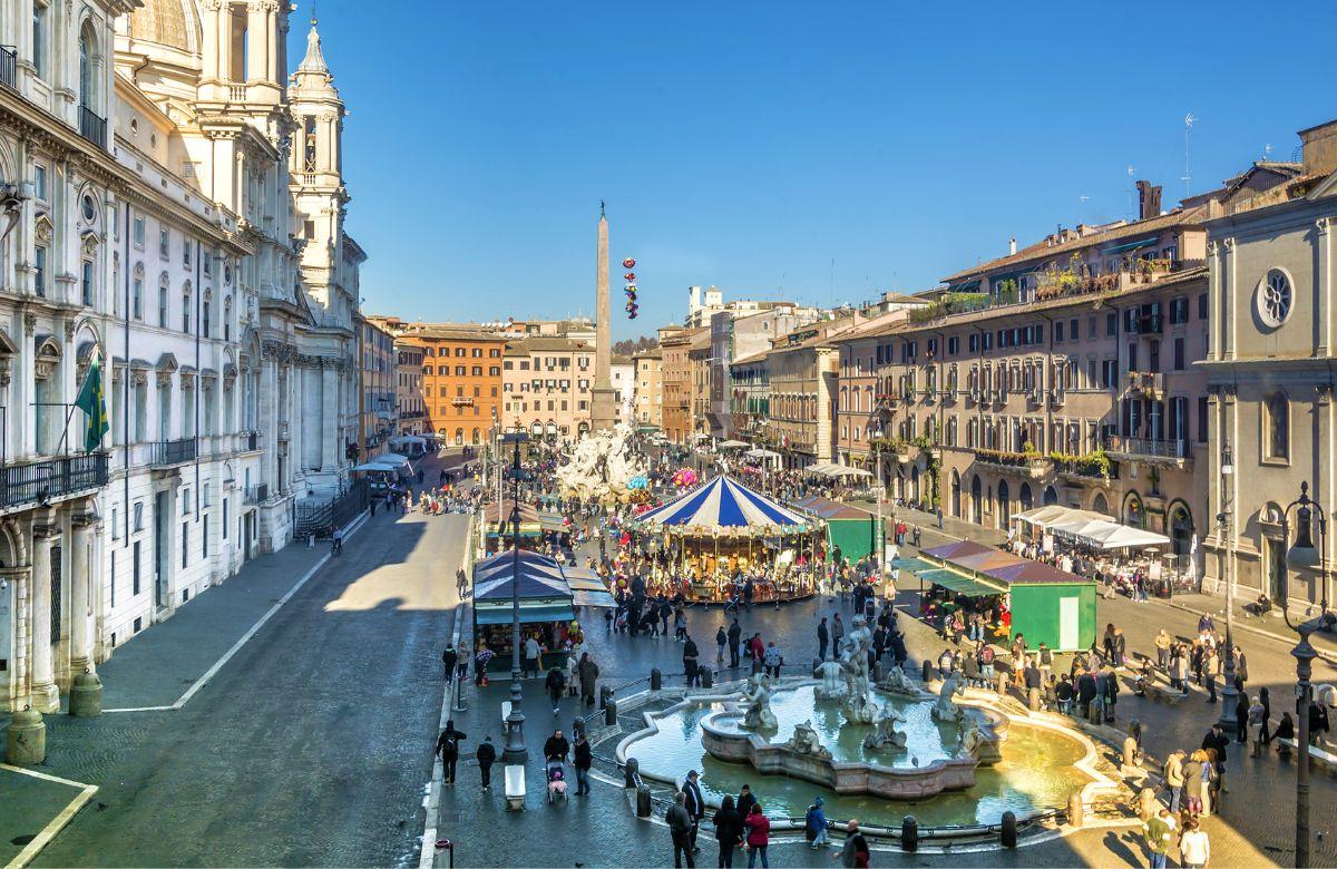 Weihnachtsmarkt auf der Piazzo Navona in Rom