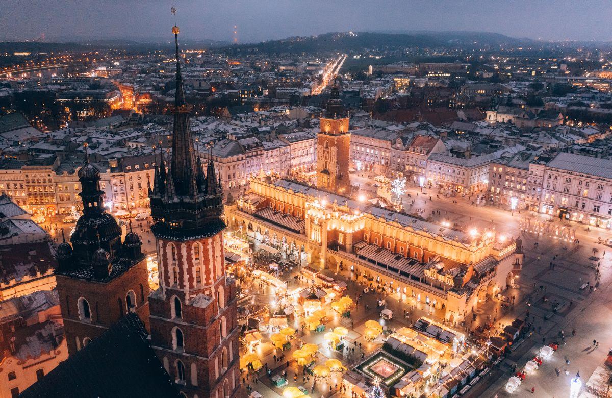 Weihnachtsmarkt in Krakau, Polen