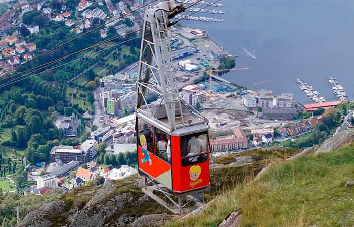 Bergen mit Kindern, Fahrt mit der Seilbahn