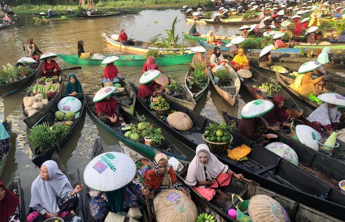 Schwimmende Märkte, Banjarmasin Märkte der Welt