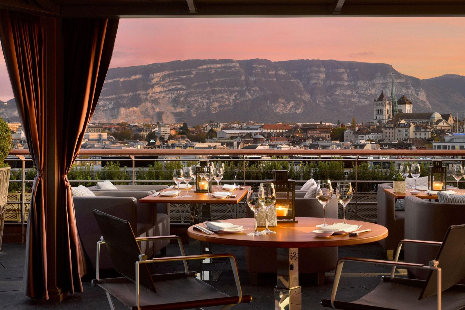 Izumi terrace at Hotel des Bergues Geneva